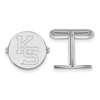 Sterling Silver Rhodium-plated LogoArt Kansas State University K-s Cuff Links view 1