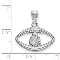 Sterling Silver Rhodium-plated LogoArt Purdue University Boilermakers Train Logo Football Pendant view 2