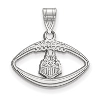 Sterling Silver Rhodium-plated LogoArt Purdue University Boilermakers Train Logo Football Pendant view 1
