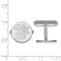 Sterling Silver Rhodium-plated LogoArt University of Kentucky U-k Wildcat Cuff Links view 2