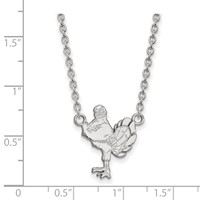 Sterling Silver Rhodium-plated LogoArt Virginia Tech HokieBird Large Pendant Necklace, 18" view 2