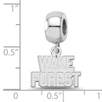 Sterling Silver Rhodium-plated LogoArt Wake Forest University W-f Deacon Extra Small Dangle Bead Charm view 3