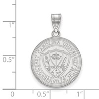 Sterling Silver Rhodium-plated LogoArt East Carolina University Large Crest Pendant view 2