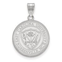 Sterling Silver Rhodium-plated LogoArt East Carolina University Large Crest Pendant view 1