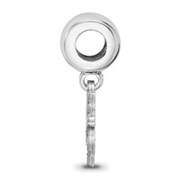 Sterling Silver Rhodium-plated LogoArt Georgia Institute of Technology Yellow Jacket Small Dangle Bead Charm view 2
