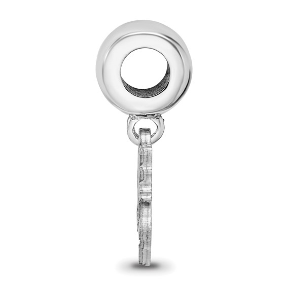 Sterling Silver Rhodium-plated LogoArt Georgia Institute of Technology Yellow Jacket Small Dangle Bead Charm