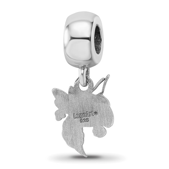 Sterling Silver Rhodium-plated LogoArt Georgia Institute of Technology Yellow Jacket Small Dangle Bead Charm
