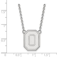 Sterling Silver Rhodium-plated LogoArt the Ohio State University Letter O Large Pendant Necklace - 18in view 2