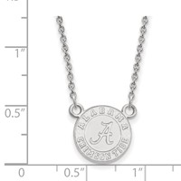 Sterling Silver Rhodium-plated LogoArt University of Alabama Crimson Tide Small Pendant Necklace, 18" view 2
