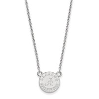 Sterling Silver Rhodium-plated LogoArt University of Alabama Crimson Tide Small Pendant Necklace, 18" view 1