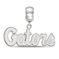 Sterling Silver Rhodium-plated LogoArt University of Florida Gators Script Small Dangle Bead Charm view 2