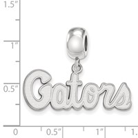 Sterling Silver Rhodium-plated LogoArt University of Florida Gators Script Small Dangle Bead Charm view 3