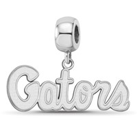 Sterling Silver Rhodium-plated LogoArt University of Florida Gators Script Small Dangle Bead Charm view 1