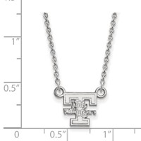Sterling Silver Rhodium-plated LogoArt University of Tennessee Lady Volunteers Small Pendant Necklace, 18" view 2
