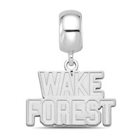 Sterling Silver Rhodium-plated LogoArt Wake Forest University W-f Deacon Small Dangle Bead view 2