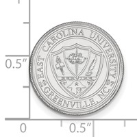 Sterling Silver Rhodium-plated LogoArt East Carolina University Crest Lapel Pin view 3