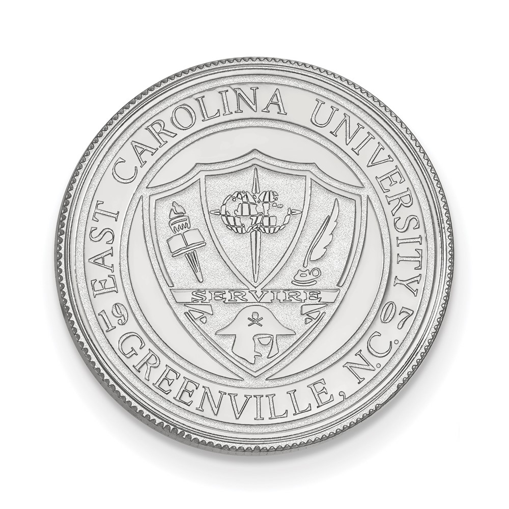 Sterling Silver Rhodium-plated LogoArt East Carolina University Crest Lapel Pin