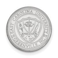 Sterling Silver Rhodium-plated LogoArt East Carolina University Crest Lapel Pin view 1