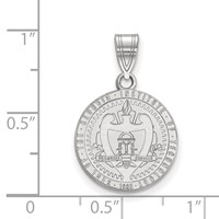 Sterling Silver Rhodium-plated LogoArt Georgia Institute of Technology Medium Crest Pendant view 2