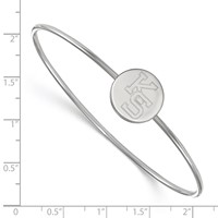 Sterling Silver Rh-plated LogoArt Kansas State University Bangle Slip on view 2