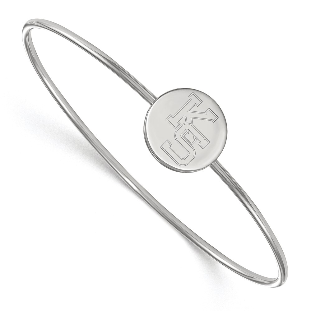 Sterling Silver Rh-plated LogoArt Kansas State University Bangle Slip on