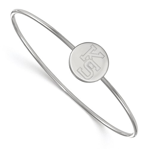 Sterling Silver Rh-plated LogoArt Kansas State University Bangle Slip on