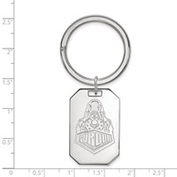 Sterling Silver Rhodium-plated LogoArt Purdue University Boilermakers Train Logo Key Ring view 2
