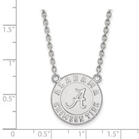 Sterling Silver Rhodium-plated LogoArt University of Alabama Crimson Tide Large Pendant Necklace, 18" view 2
