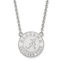 Sterling Silver Rhodium-plated LogoArt University of Alabama Crimson Tide Large Pendant Necklace, 18" view 1