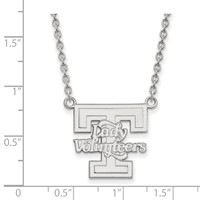 Sterling Silver Rhodium-plated LogoArt University of Tennessee Lady Volunteers Large Pendant Necklace, 18" view 2