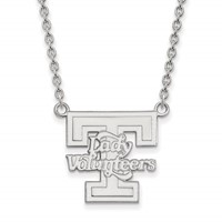 Sterling Silver Rhodium-plated LogoArt University of Tennessee Lady Volunteers Large Pendant Necklace, 18" view 1