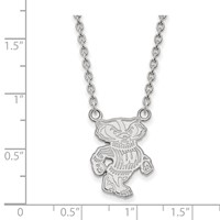 Sterling Silver Rhodium-plated LogoArt University of Wisconsin Badger Large Pendant Necklace, 18" view 2