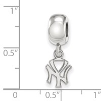 Sterling Silver Rhodium Plated Major League Baseball LogoArt New York Yankees N-y Dangle Bead view 4