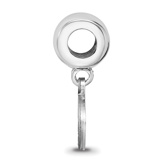 Sterling Silver Rhodium-plated LogoArt Auburn Tigers Extra Small Dangle Bead Charm