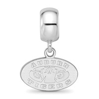Sterling Silver Rhodium-plated LogoArt Auburn Tigers Extra Small Dangle Bead Charm view 3
