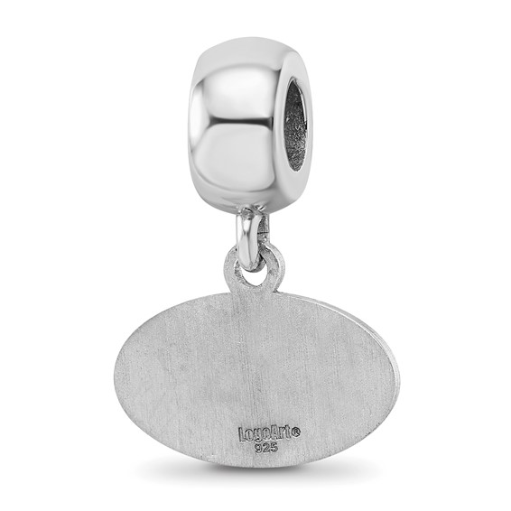 Sterling Silver Rhodium-plated LogoArt Auburn Tigers Extra Small Dangle Bead Charm