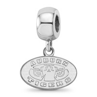 Sterling Silver Rhodium-plated LogoArt Auburn Tigers Extra Small Dangle Bead Charm view 1