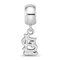 Sterling Silver Rhodium Plated Major League Baseball LogoArt St. Louis Cardinals St. L Dangle Bead view 3