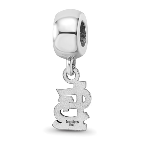 Sterling Silver Rhodium Plated Major League Baseball LogoArt St. Louis Cardinals St. L Dangle Bead