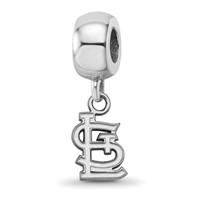 Sterling Silver Rhodium Plated Major League Baseball LogoArt St. Louis Cardinals St. L Dangle Bead view 1