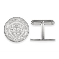 Sterling Silver Rhodium-plated LogoArt East Carolina University Crest Cuff Links view 1