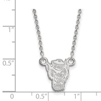 Sterling Silver Rhodium-plated LogoArt North Carolina State University Wolf Small Pendant Necklace, 18" view 2