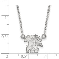 Sterling Silver Rhodium-plated LogoArt University of Kentucky U-k Wildcat Small Pendant Necklace, 18" view 2