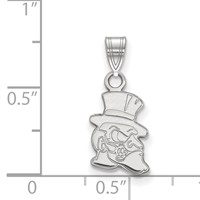 Sterling Silver Rhodium-plated LogoArt Wake Forest University Demon Deacon Small Pendant view 2
