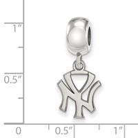 Sterling Silver Rhodium Plated Major League Baseball LogoArt New York Yankees N-y Dangle Bead view 4