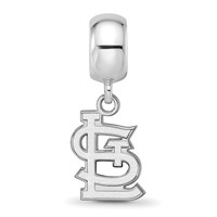 Sterling Silver Rhodium Plated Major League Baseball LogoArt St. Louis Cardinals St. L Dangle Bead view 3