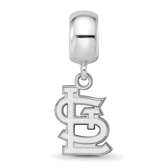 Sterling Silver Rhodium Plated Major League Baseball LogoArt St. Louis Cardinals St. L Dangle Bead