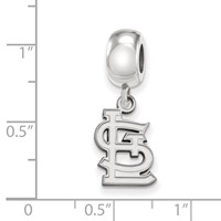 Sterling Silver Rhodium Plated Major League Baseball LogoArt St. Louis Cardinals St. L Dangle Bead view 4