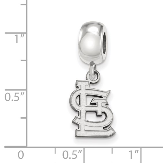 Sterling Silver Rhodium Plated Major League Baseball LogoArt St. Louis Cardinals St. L Dangle Bead