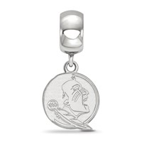 Sterling Silver Rhodium-plated LogoArt Florida State University Seminole Small Dangle Bead Charm view 2